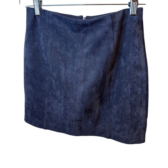 Faux Suede Wild Honey Mini Skirt Blue Sz S   Above Knee - Picture 2 of 5